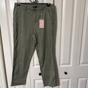 NWT Quince Women's Sz 31 Stretch Cotton Twill Girlfriend Chino Pants Olive Green